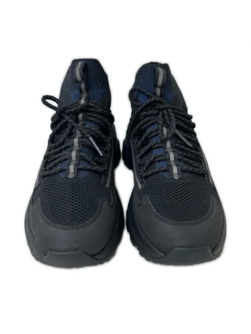 Moncler Monte Runner Nylon Knit Canvas Vibram Sole High Top Sneakers